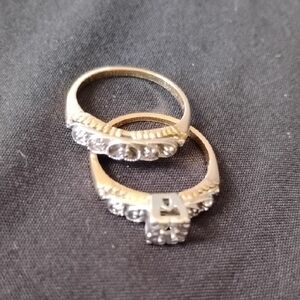 Vintage 14K Victorian Style Diamond Ring Set💍💍